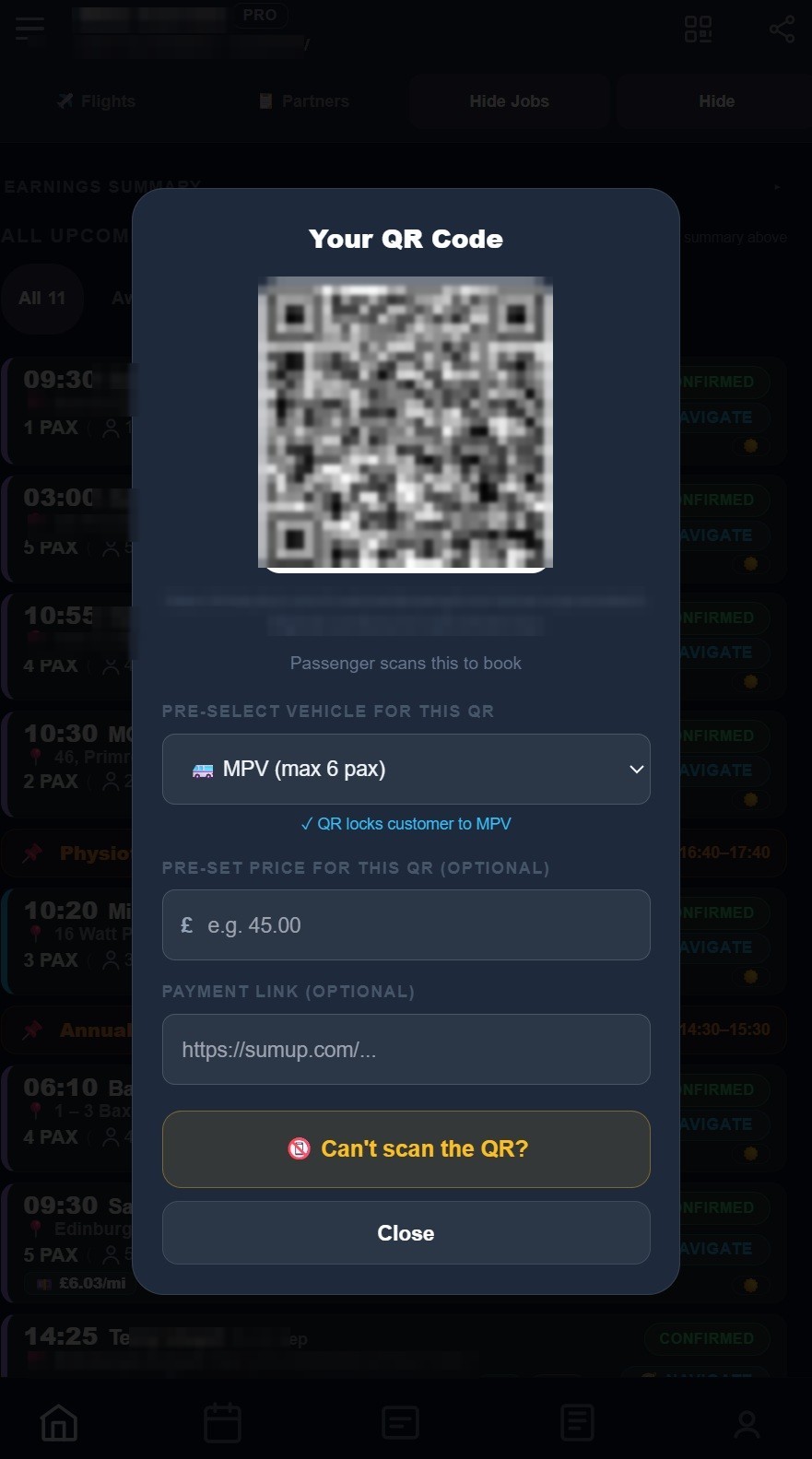 Scan-to-book QR